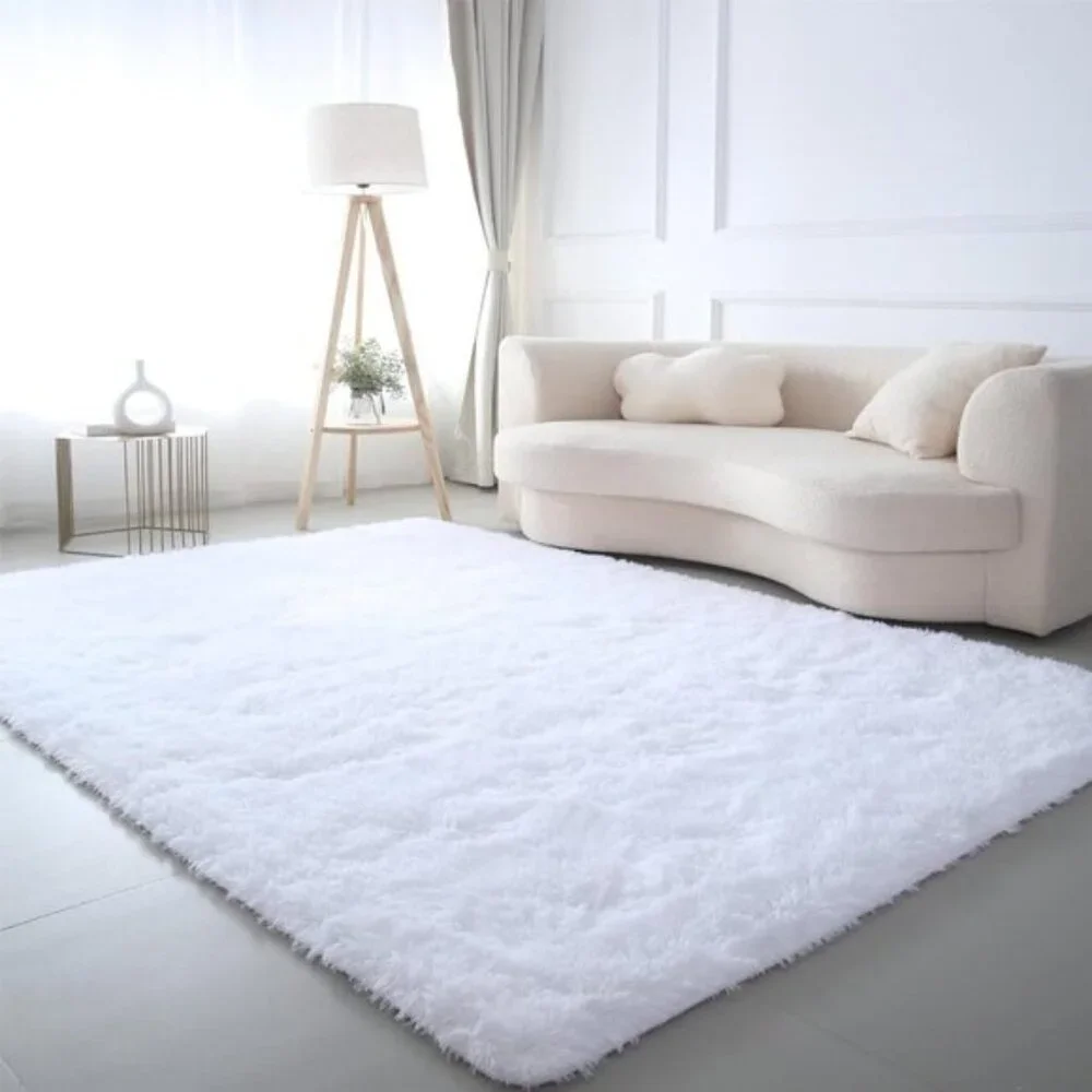 New 5x7 White Shag Area Rug, Ultra Soft Fluffy Non-Skid Plush Carpet for Home